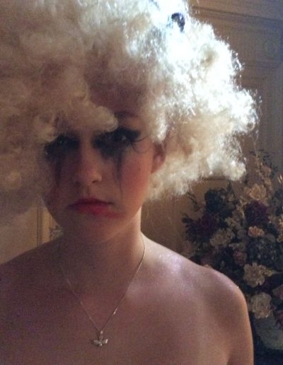 girl in wig distressed crazy makeup
