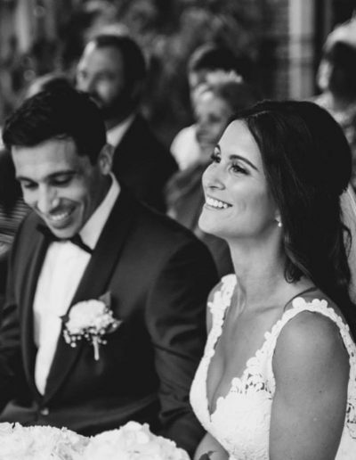 smiling bride at her wedding ceremony